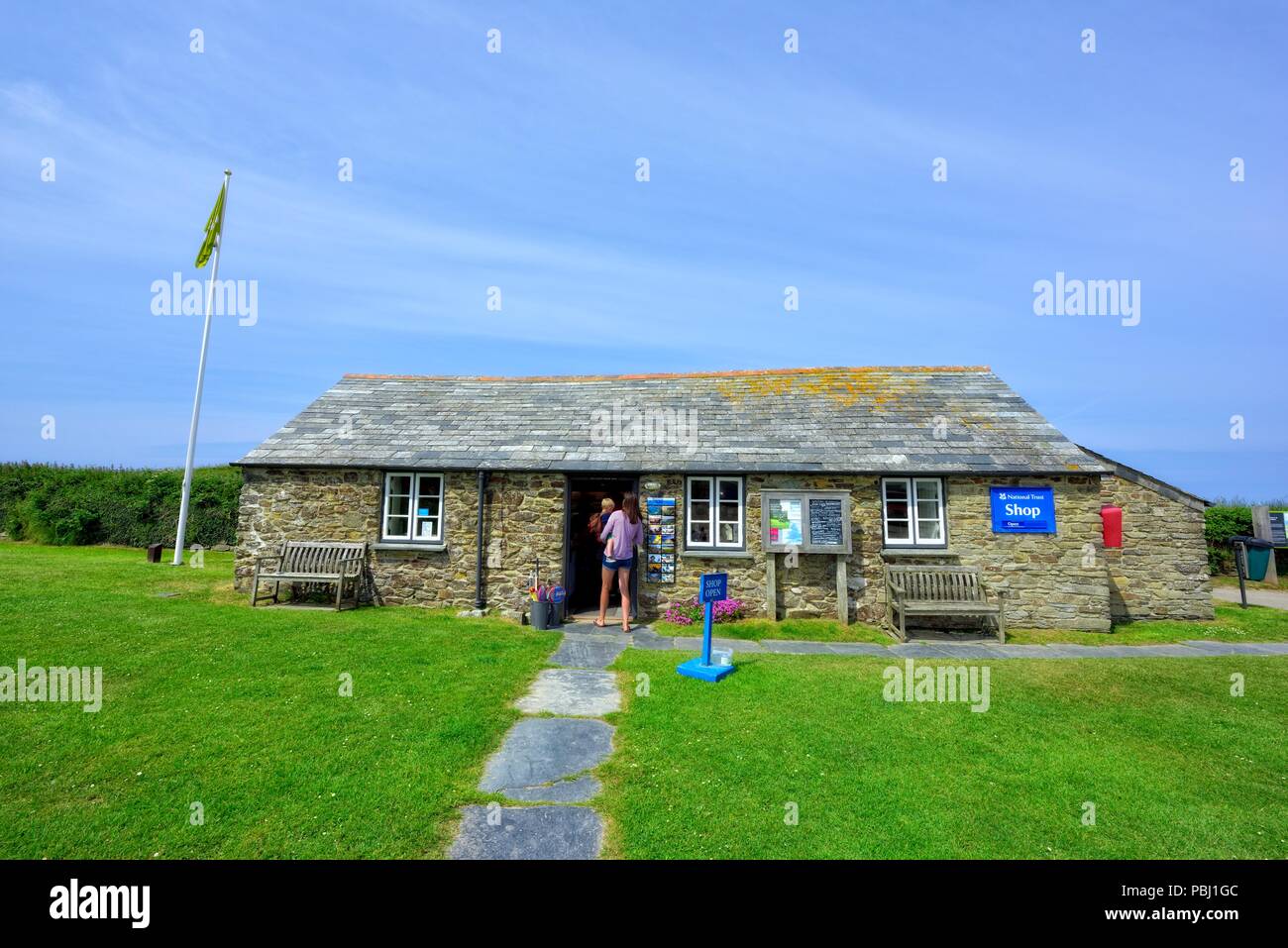 Der Graf Haus shop, Carnewas, Cornwall, England, Großbritannien. Aus nicht National Trust property genommen. Stockfoto