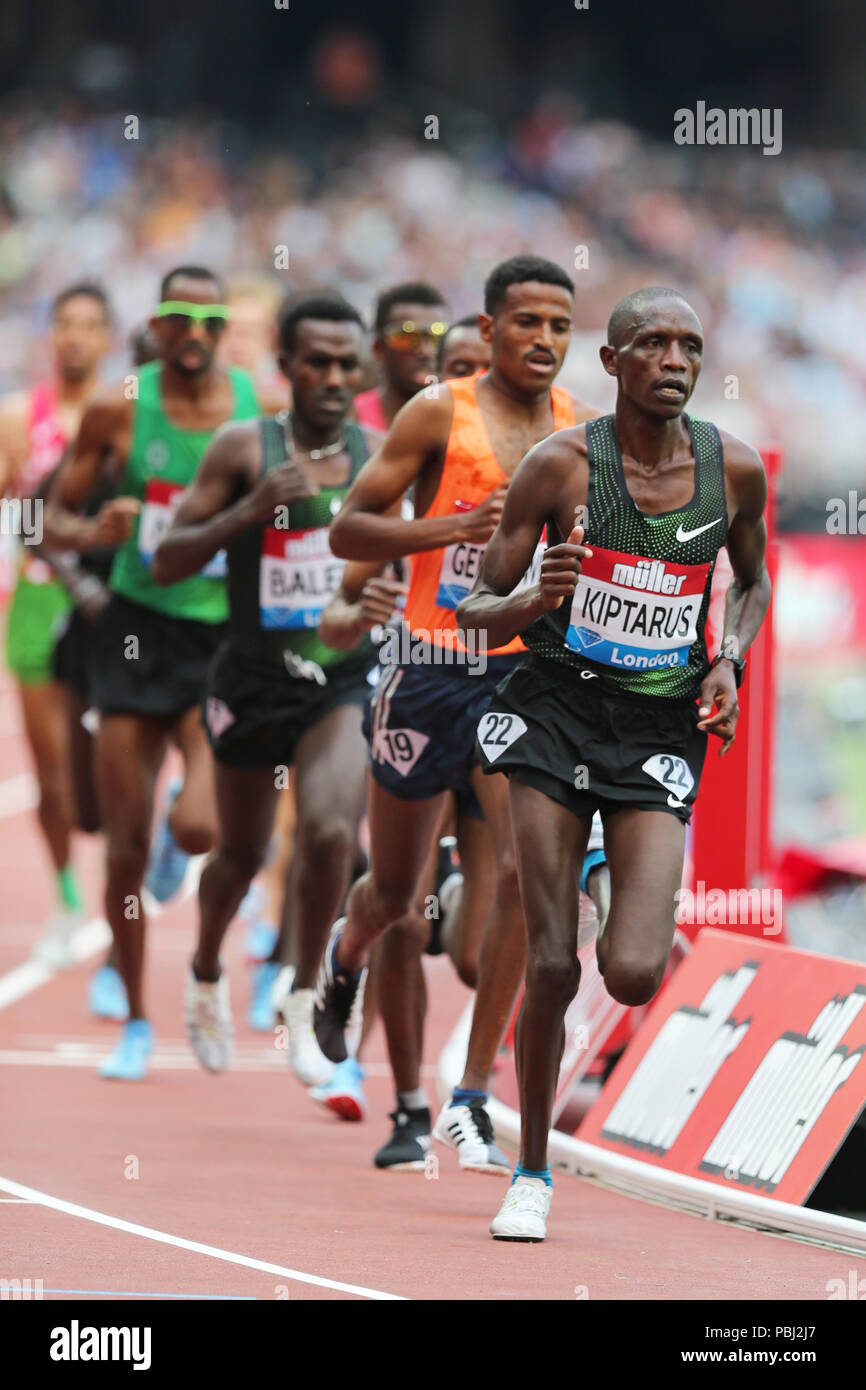 Dominic Chemut KIPTARUS (Kenia) bei den Männern 5000 m-Finale bei den 2018 konkurrieren, IAAF Diamond League, Jubiläum Spiele, Queen Elizabeth Olympic Park, Stratford, London, UK. Stockfoto