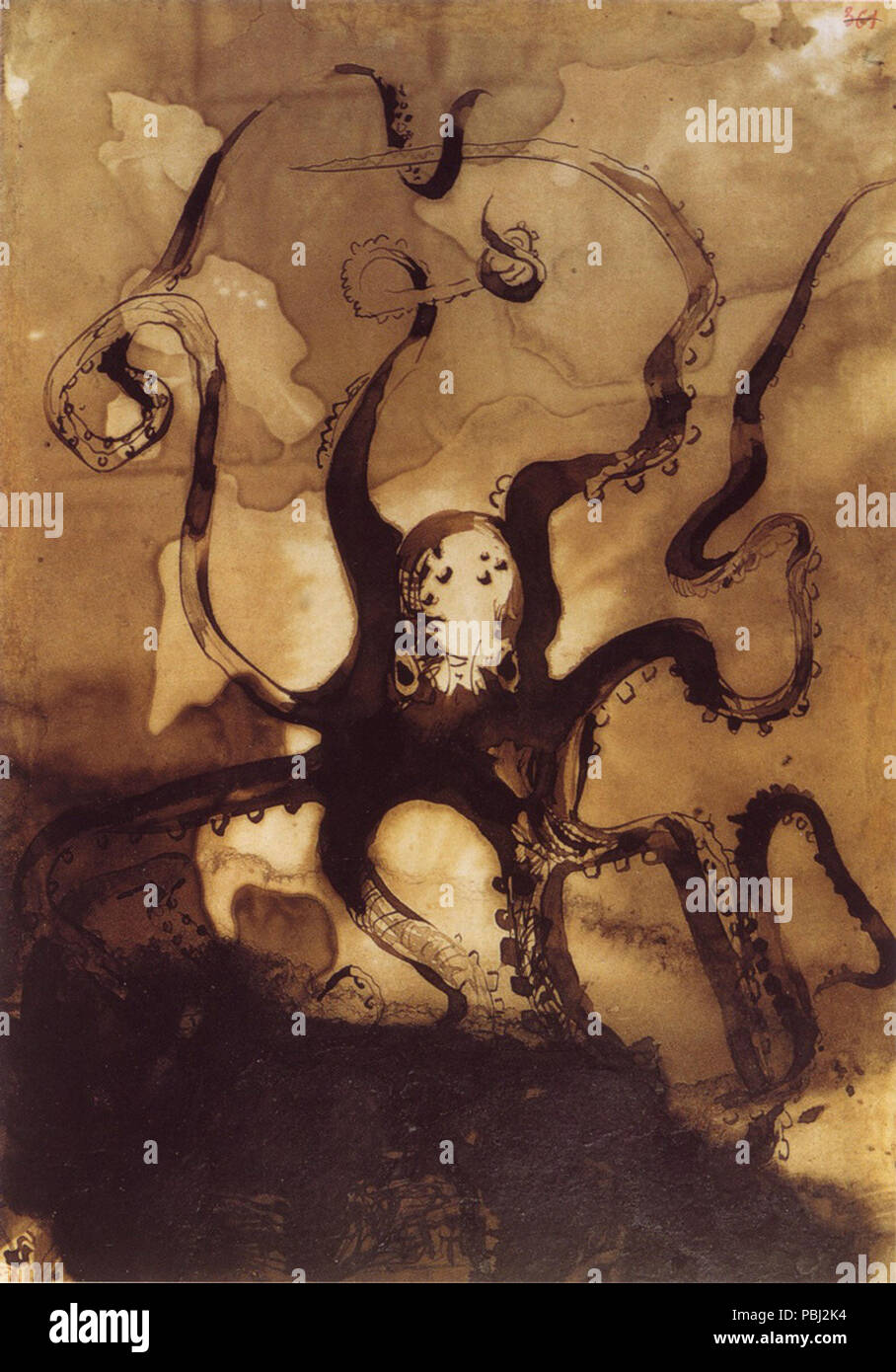 1804 Victor Hugo-Octopus Stockfoto