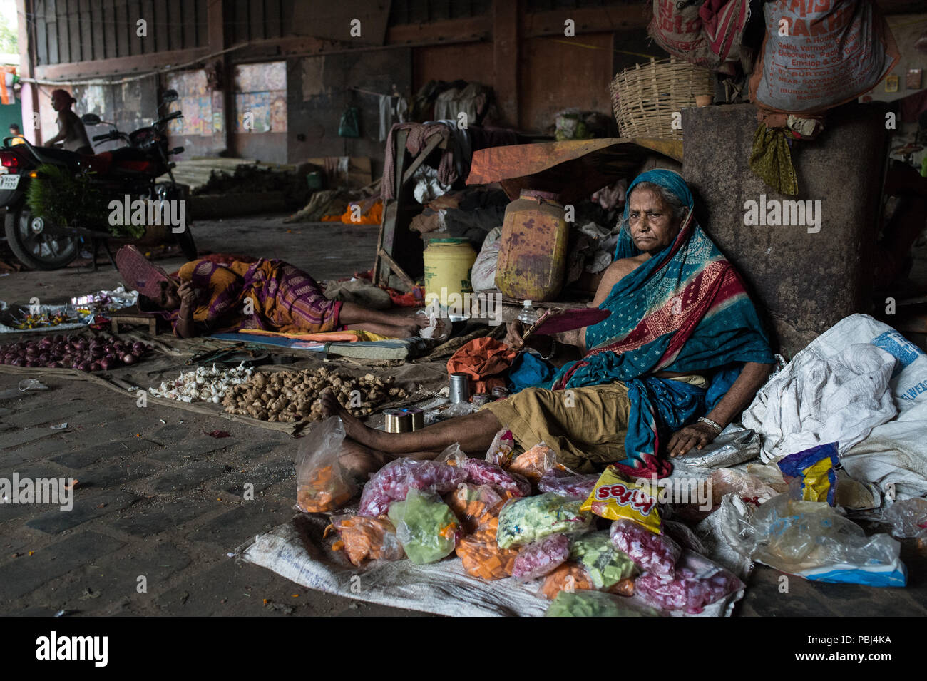 Blumen Markt, Kolkata, West Bengala, Indien, Asien Stockfoto