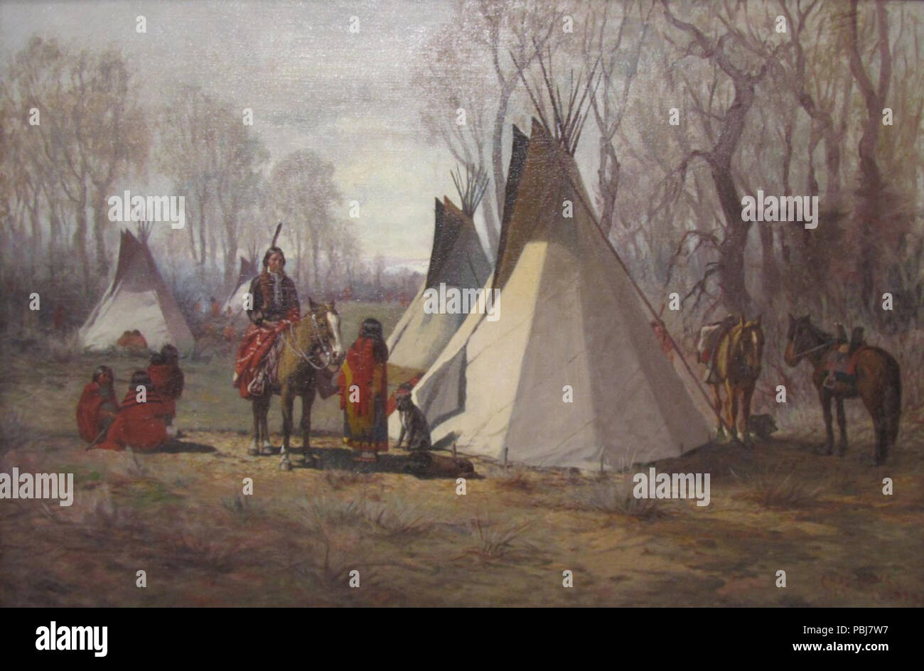 1788 Uncompahgre Ute Indian Camp - Charles Craig - 1893-DAM Stockfoto