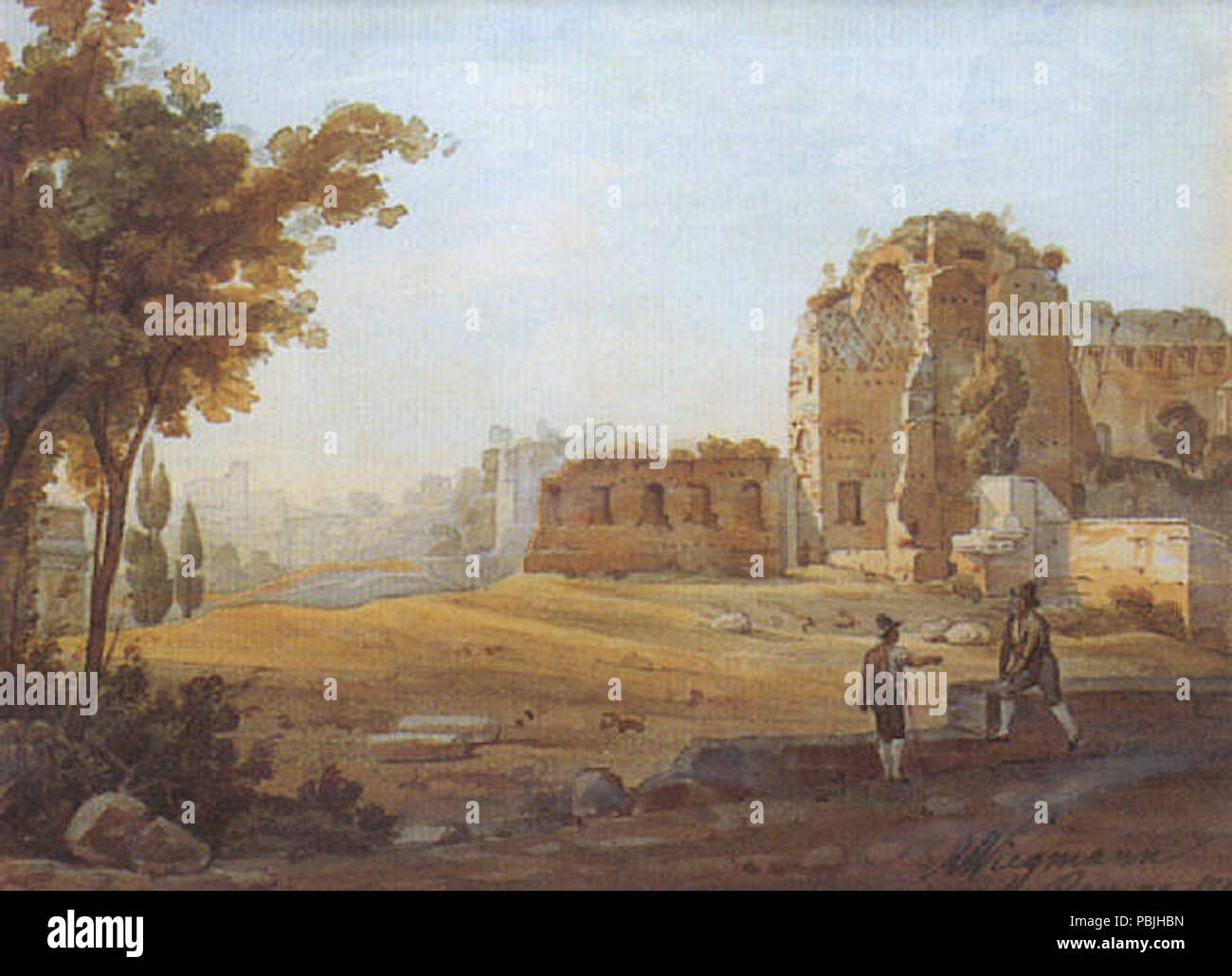 1825 Vue du Forum de Rome von Rudolf Wiegmann 1834 Stockfoto
