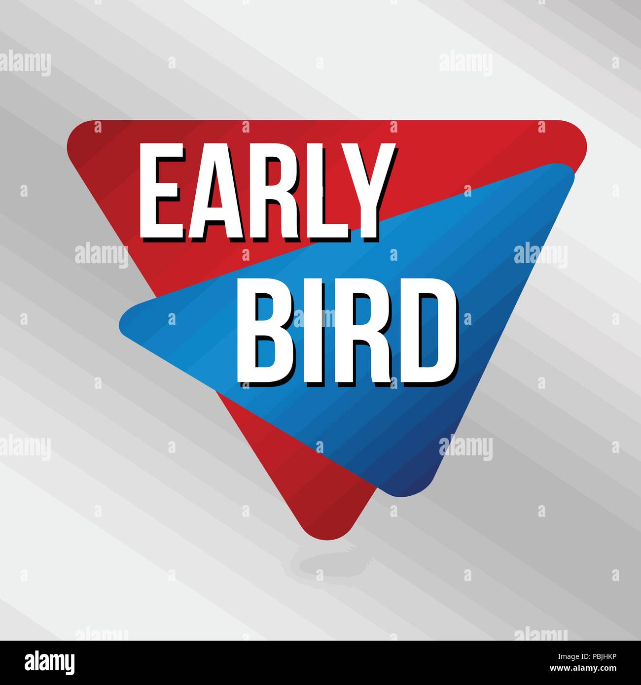 Early Bird Schild oder Etikett auf grauem Hintergrund, Vector Illustration Stock Vektor