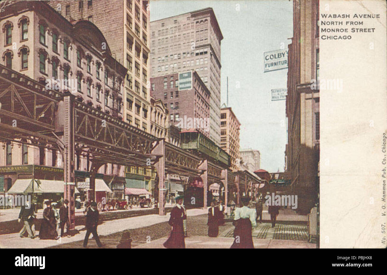 1828 Wabash Avenue North von der Monroe Street, Chicago (NBY) 417041 Stockfoto