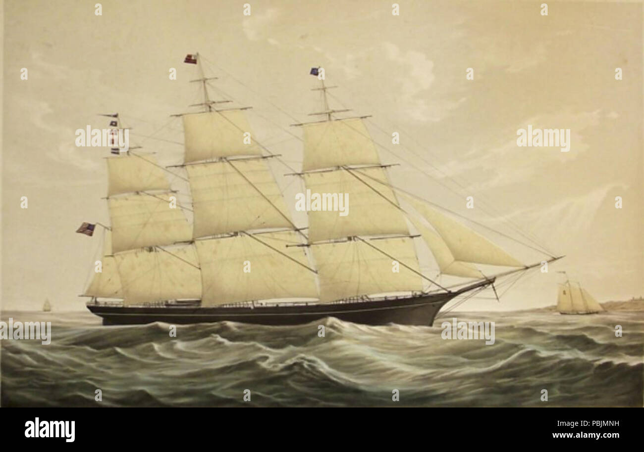 1852 Wach (Clipper Ship) Lithographie 7/8 Stockfoto