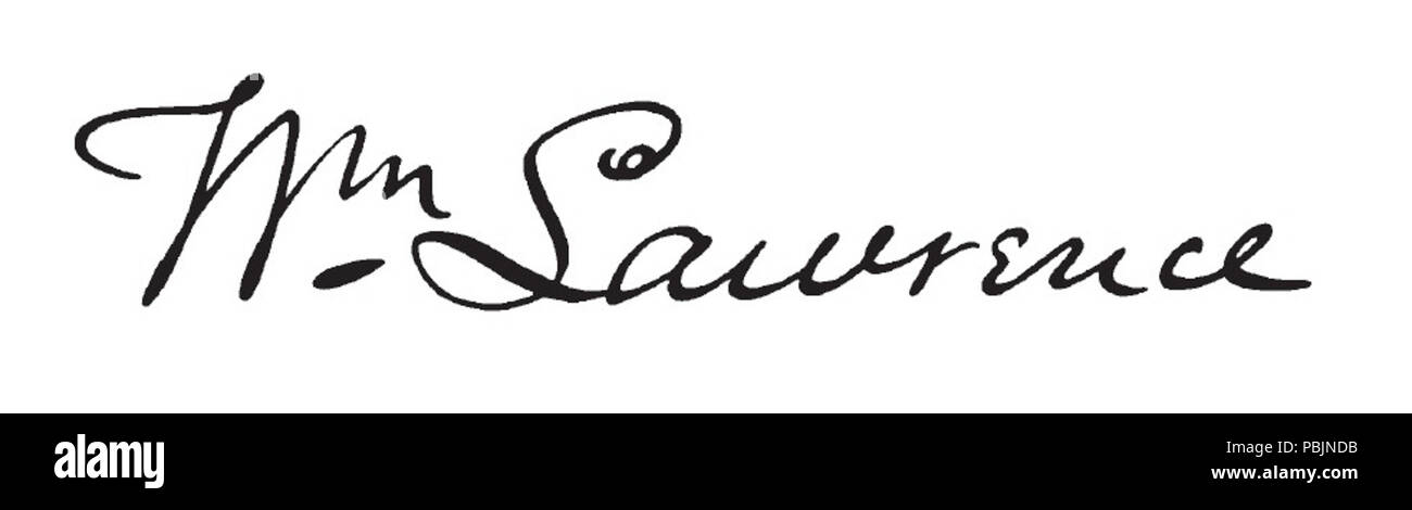 1858 William Lawrence (Ohio Republikaner) Unterschrift Stockfoto