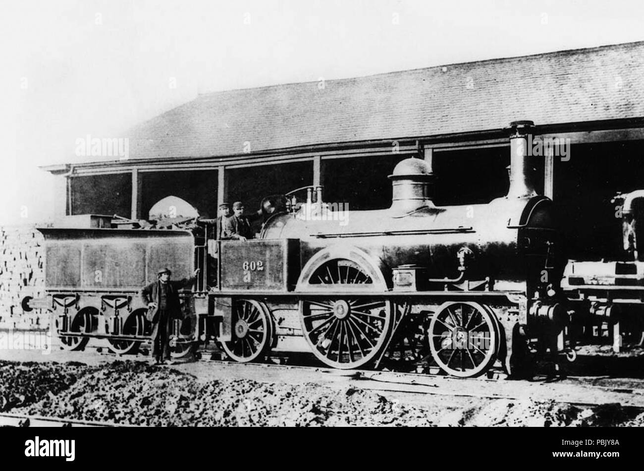 930 LNWR Motor Nr. 602 kleine blühende Pflanze Klasse Stockfoto