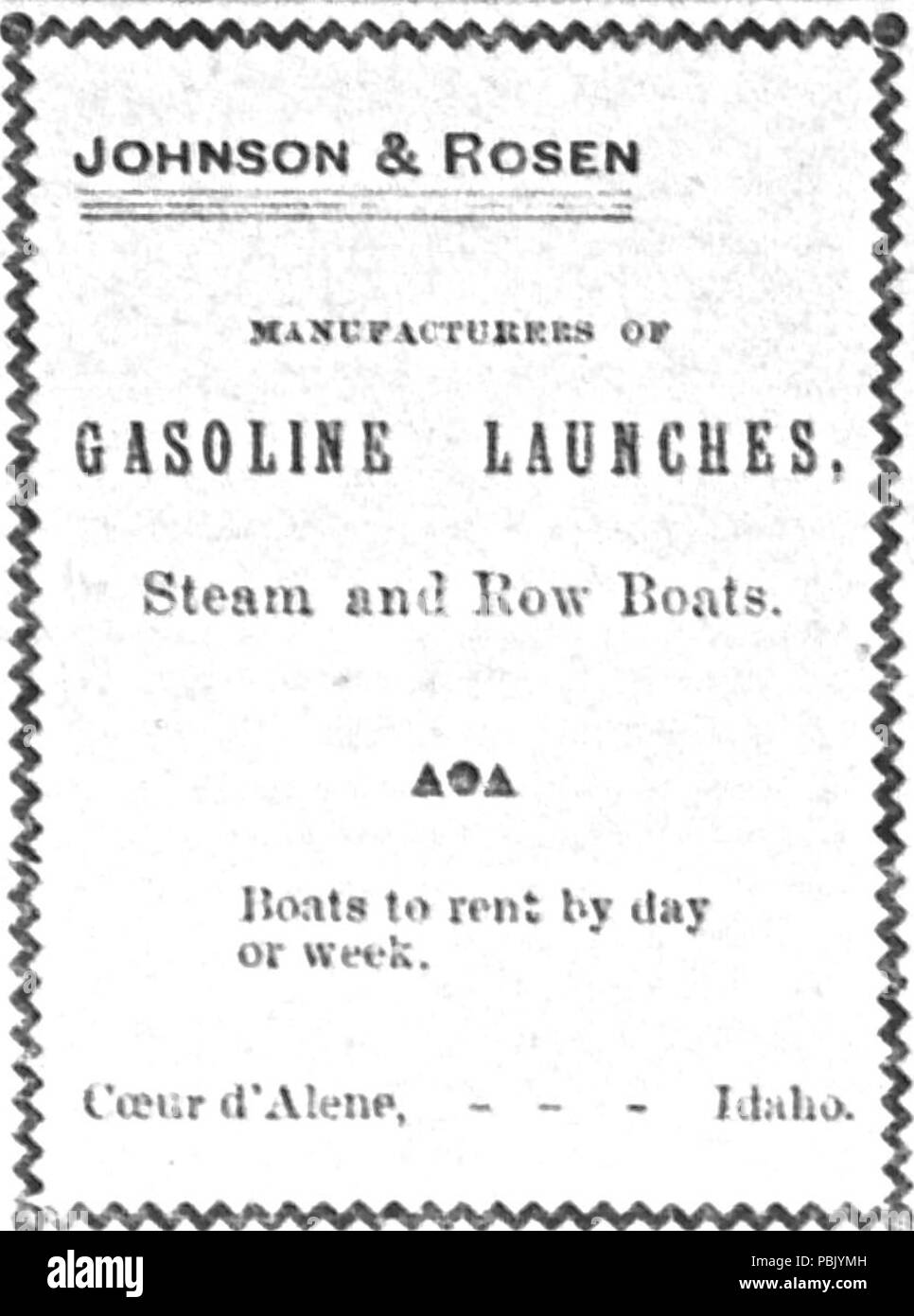 842 Johnson und Rosen ad 1901 Stockfoto