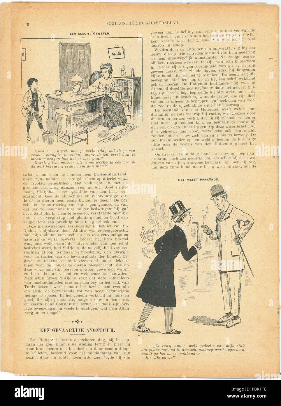 1580 Stuivers Blad Nr. 15, 11. April 1915 pagina 16. Stockfoto