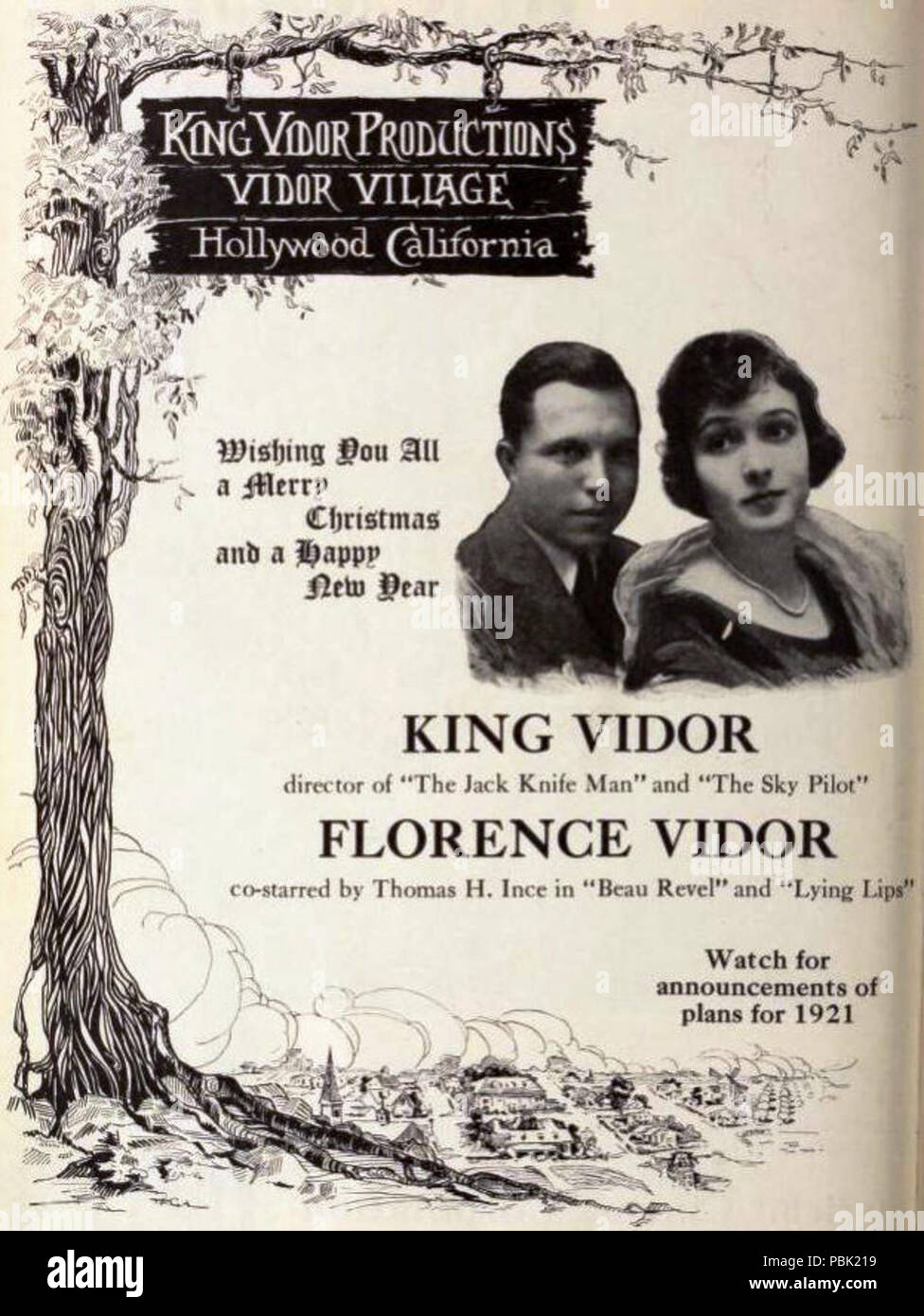 861 King Vidor &Amp; Florence Vidor-Dez 1920 EH Stockfoto