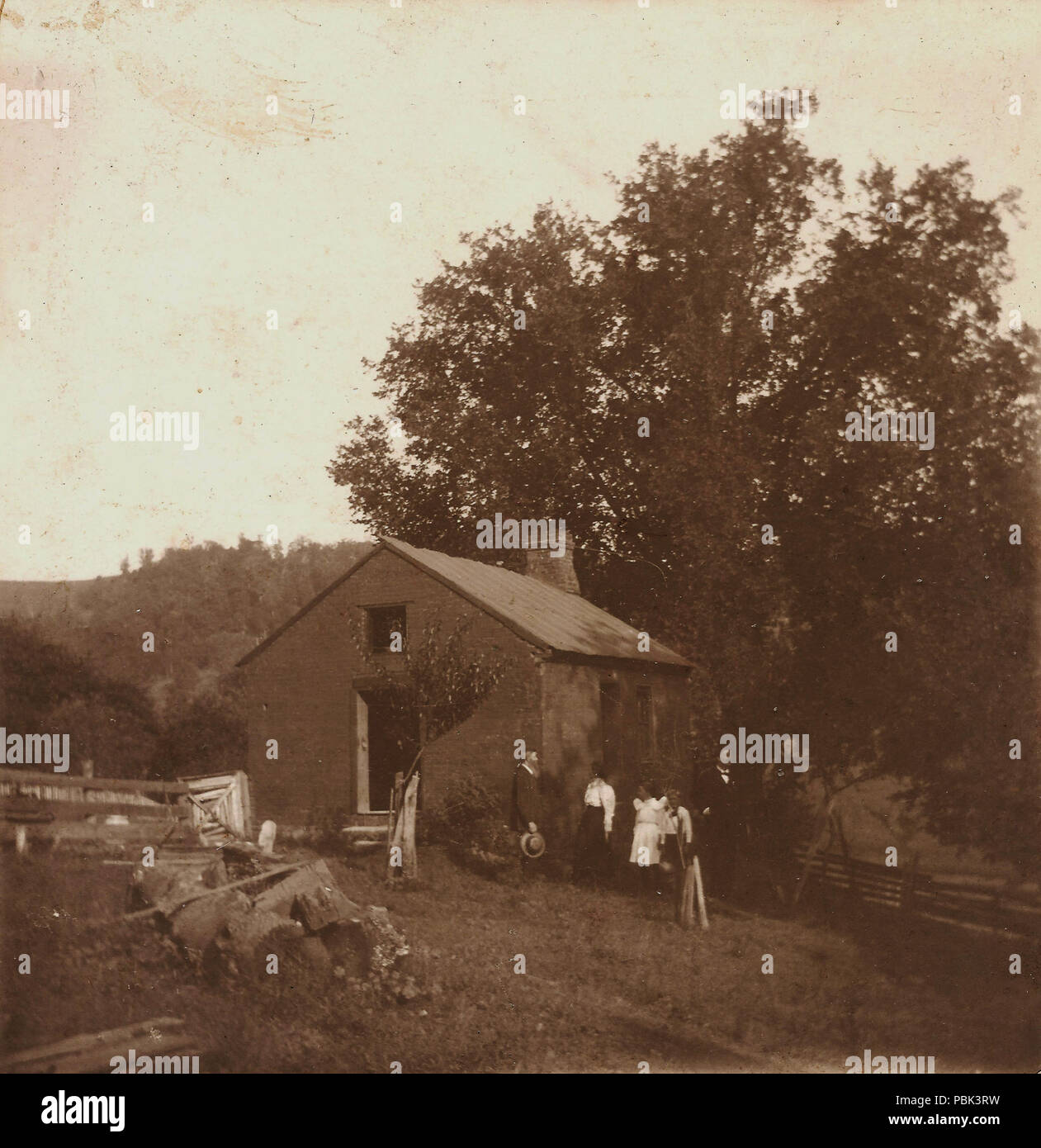 1544 Sklavenvierteln, William Johnson Farm, Tyler Couty, WV, ca. 1900 Stockfoto