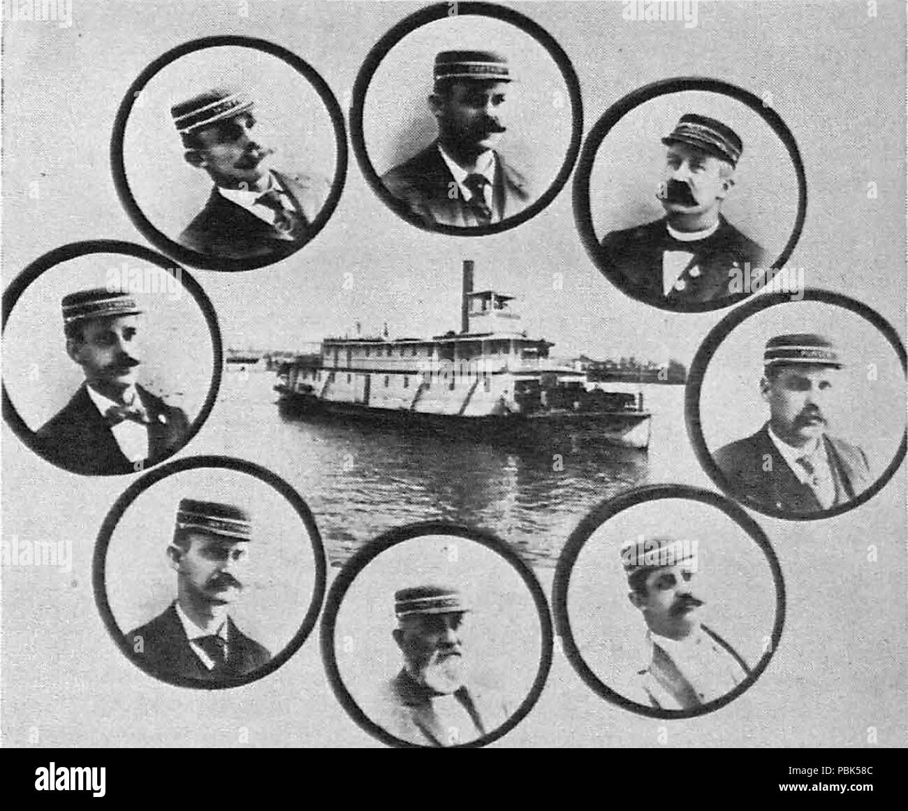 1118 Northwest (Sternwheeler) und Offiziere ca. 1895 Stockfoto