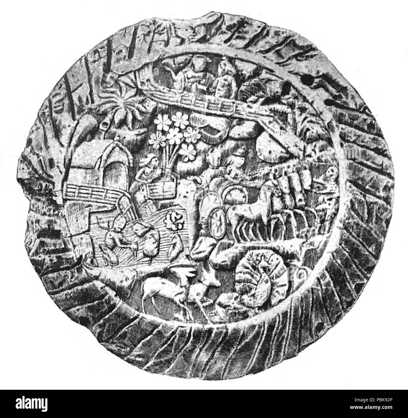 1312 Shakuntala Plakette von Bhita Stockfoto