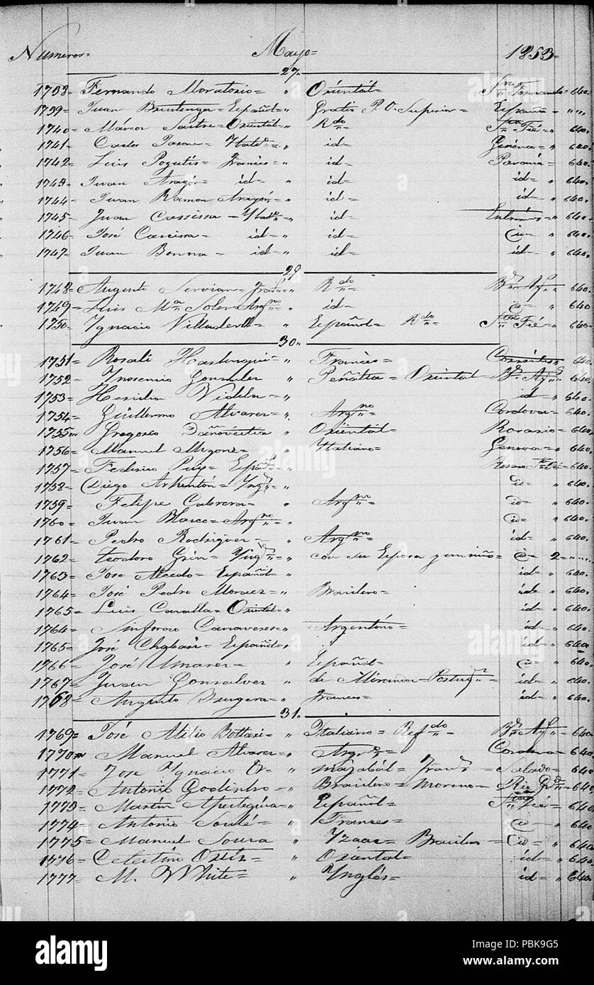 1171 Pasajeros al Puerto de Montevideo 1. Stockfoto