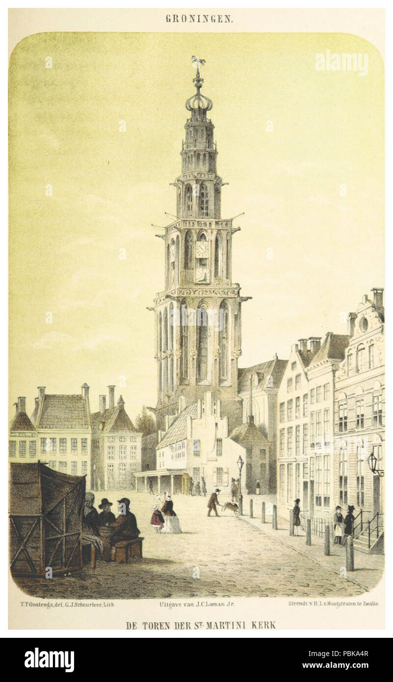 AA (1855) p 317 GRONINGEN, St. Martini kerk. Stockfoto