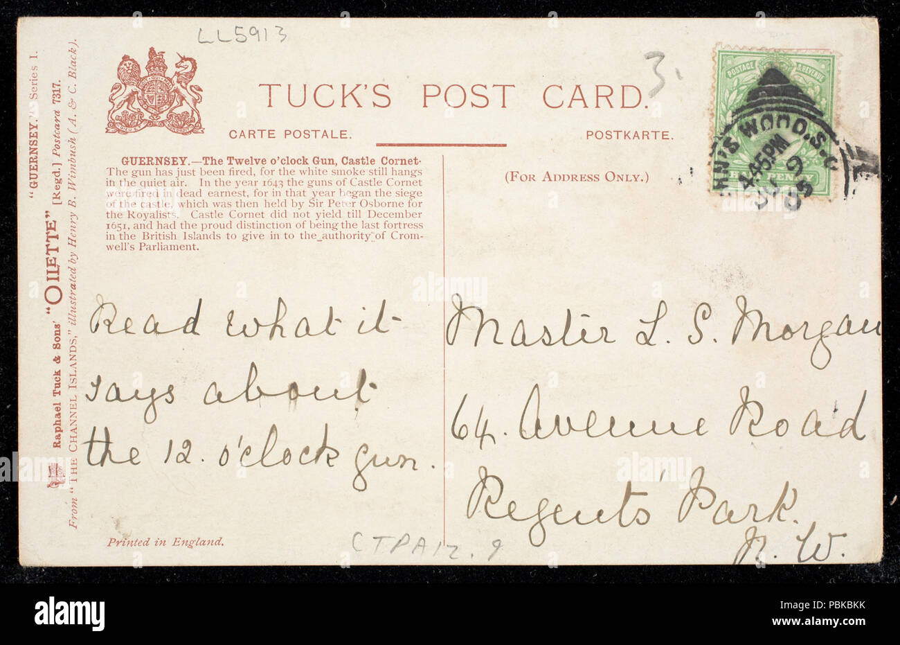 734 Guernsey. - 12 o'clock Gun, Castle Cornet. (NBY) 442762 Stockfoto