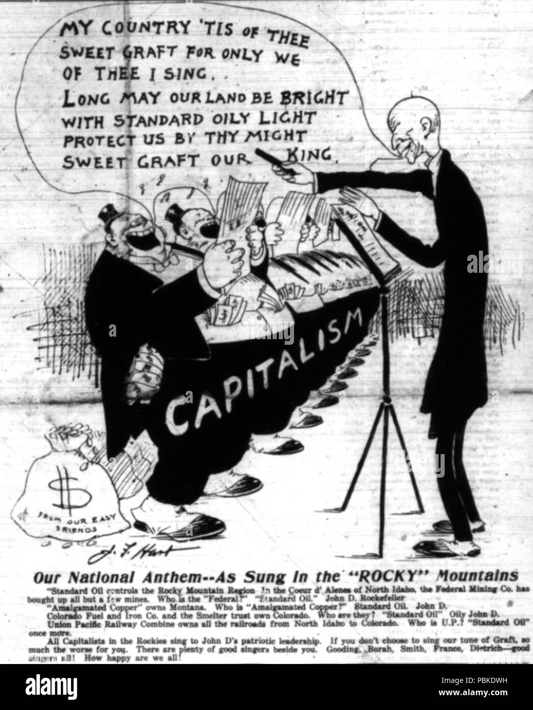 745 Hart-Cartoon von John D. Rockefeller führenden Kapitalisten in Song Stockfoto