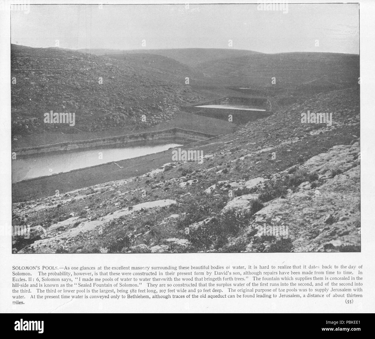 749 Hebron. Solomon's Pool, 55. Heiligen Land fotografiert. Daniel B. Shepp. 1894 Stockfoto