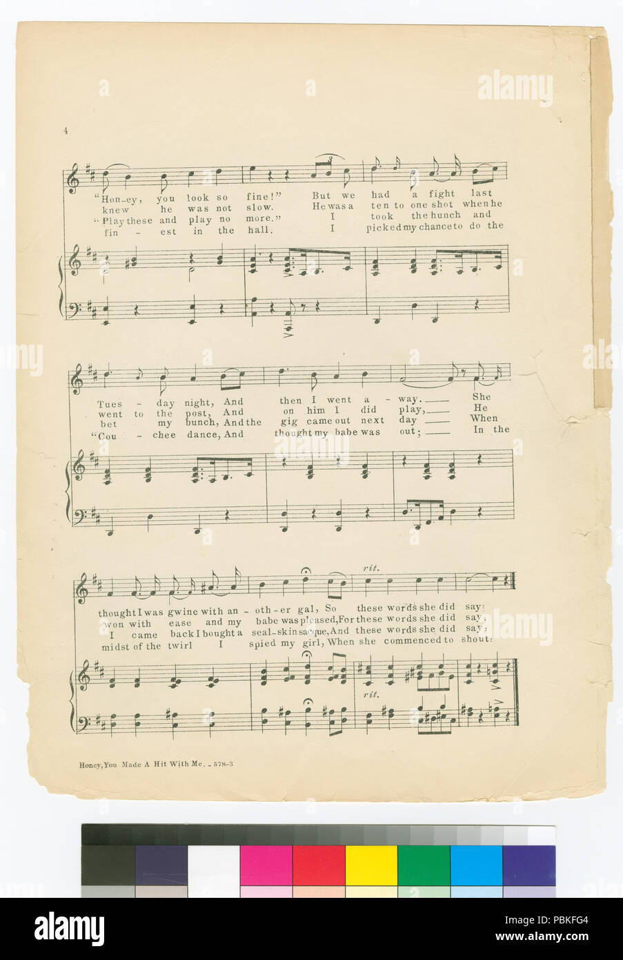 766 Honig, bildeten sie einen Hit mit mir (NYPL Hades -464472-1710897) Stockfoto