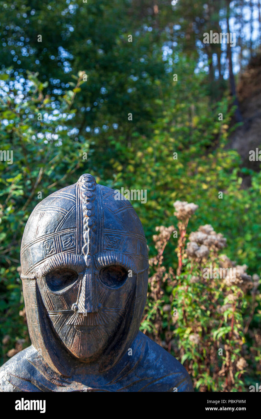 Ein waymarker auf dem Meridian in der Wyre Forest, Worcestershire, England Stockfoto