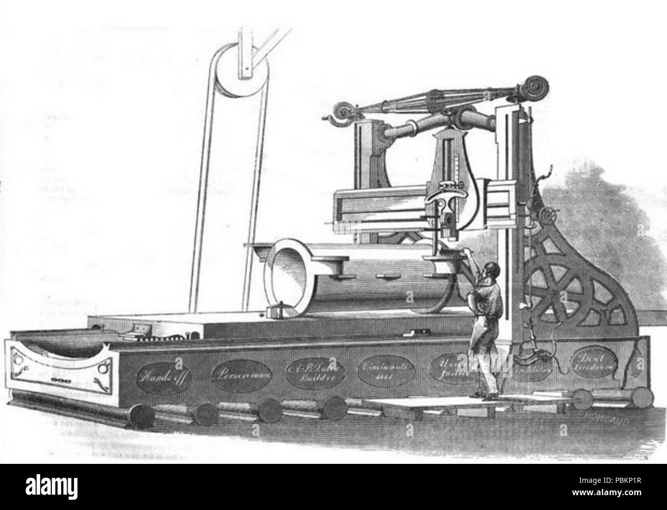 887 Latta hobeln Drehbank 1849 Stockfoto