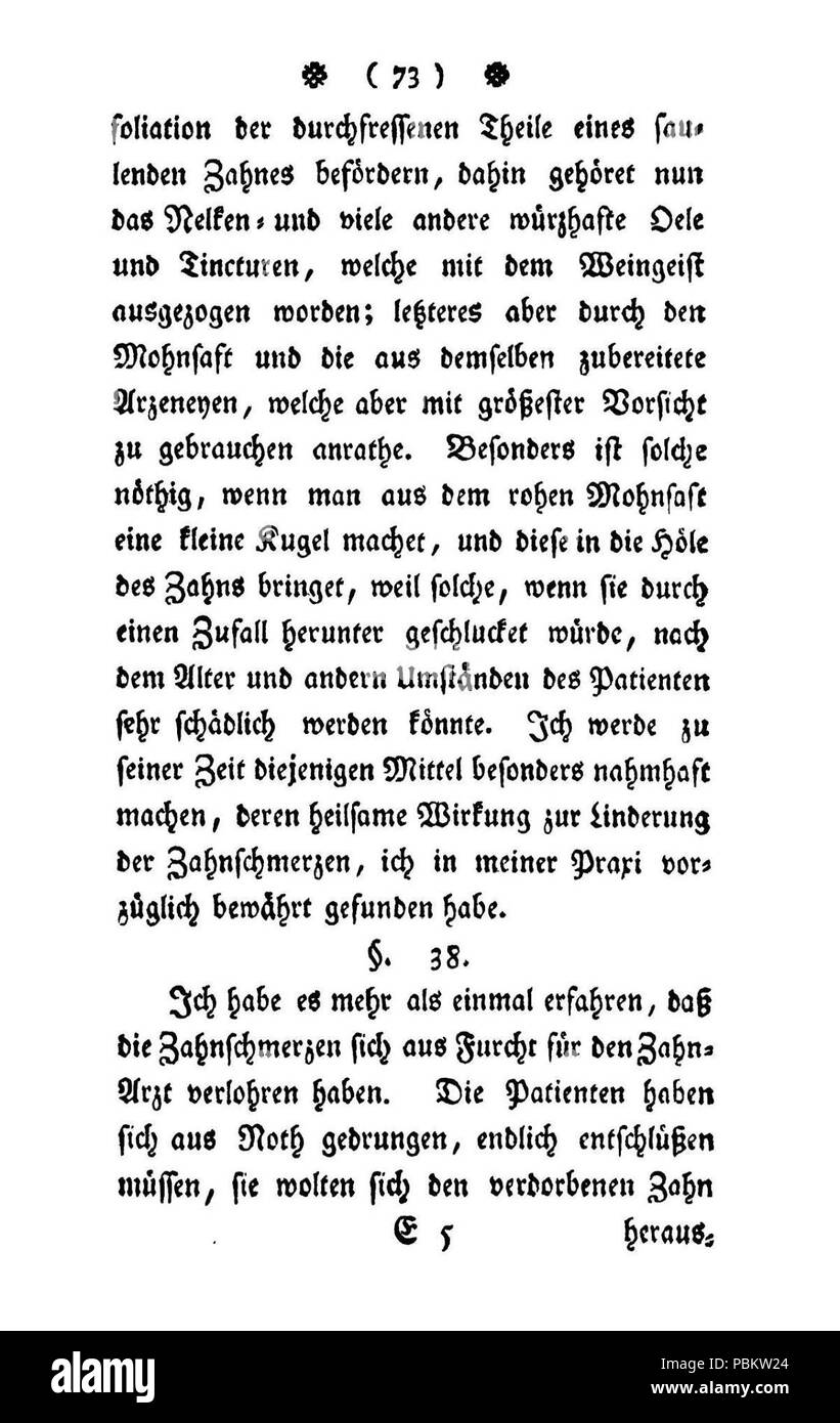 Abhandlung von den zähner (Pfaff) 106. Stockfoto
