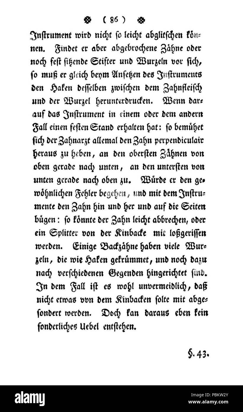 Abhandlung von den zähner (Pfaff) 119. Stockfoto