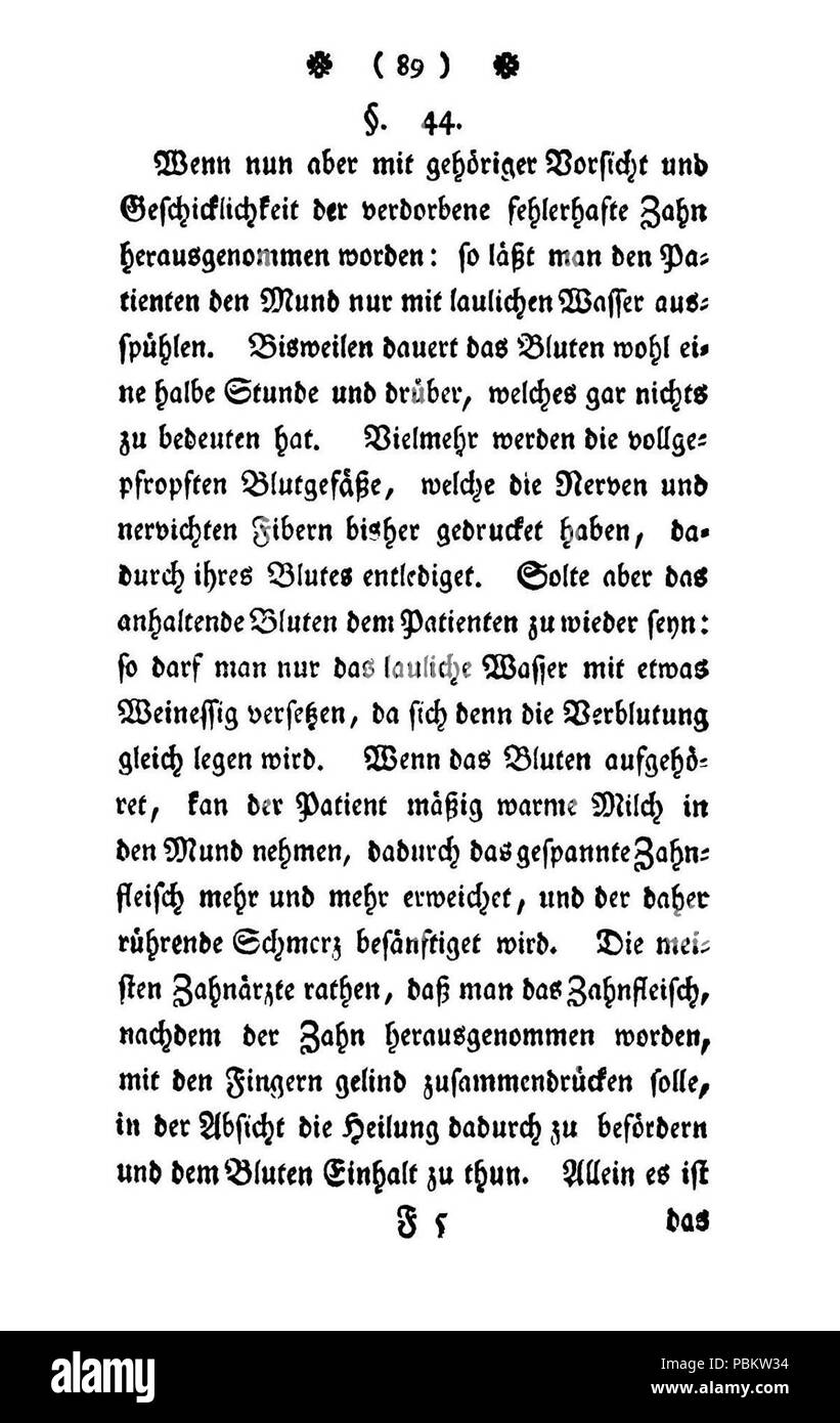 Abhandlung von den zähner (Pfaff) 122. Stockfoto