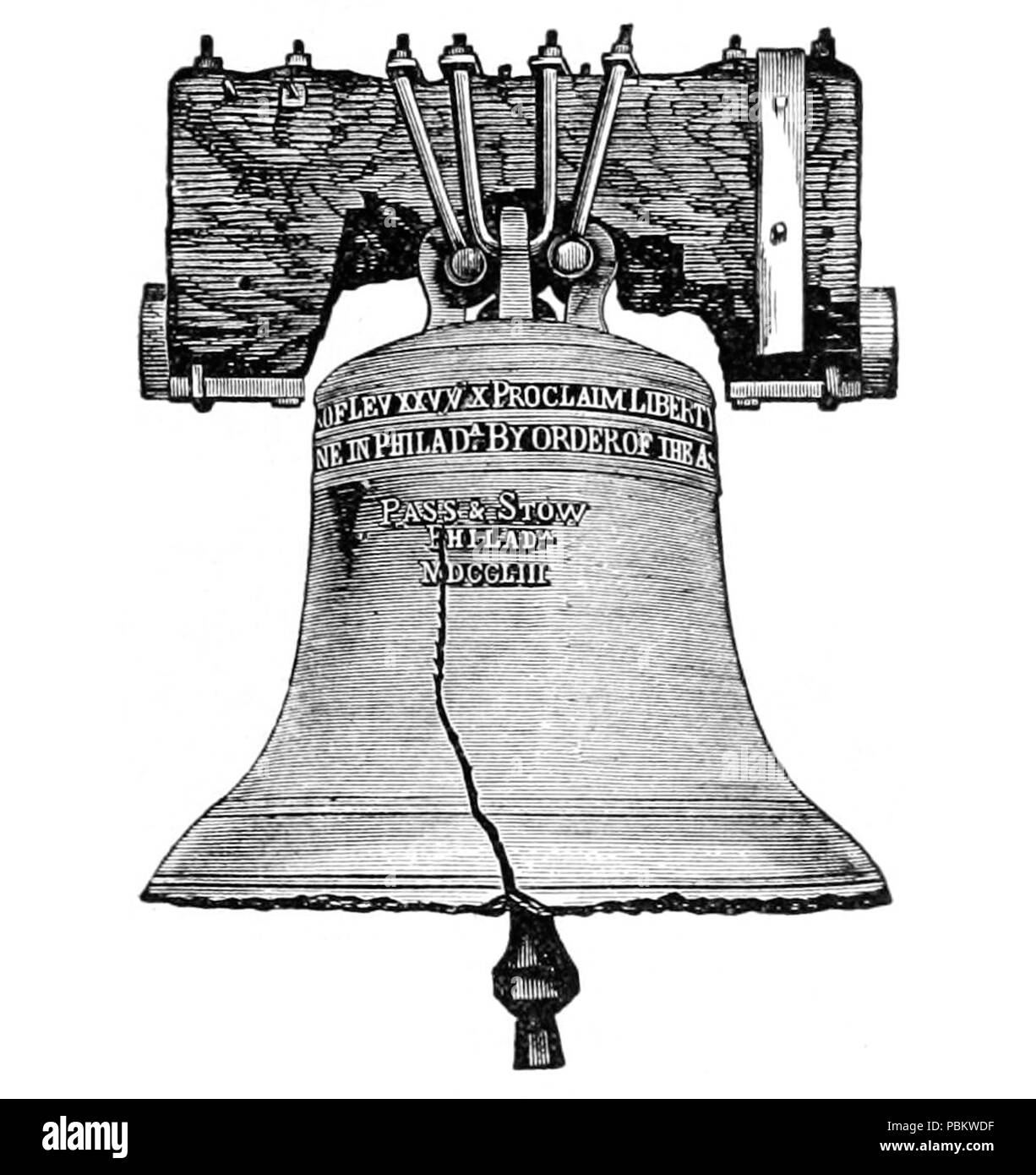 919 Libert Bell Gravur 1901 Stockfoto