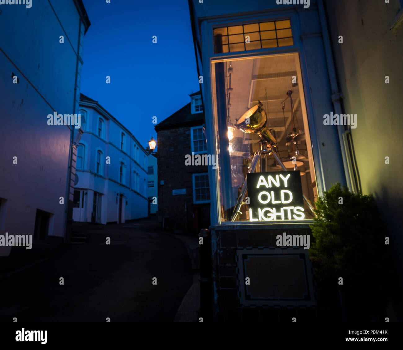 Licht shop in Fowey Stockfoto