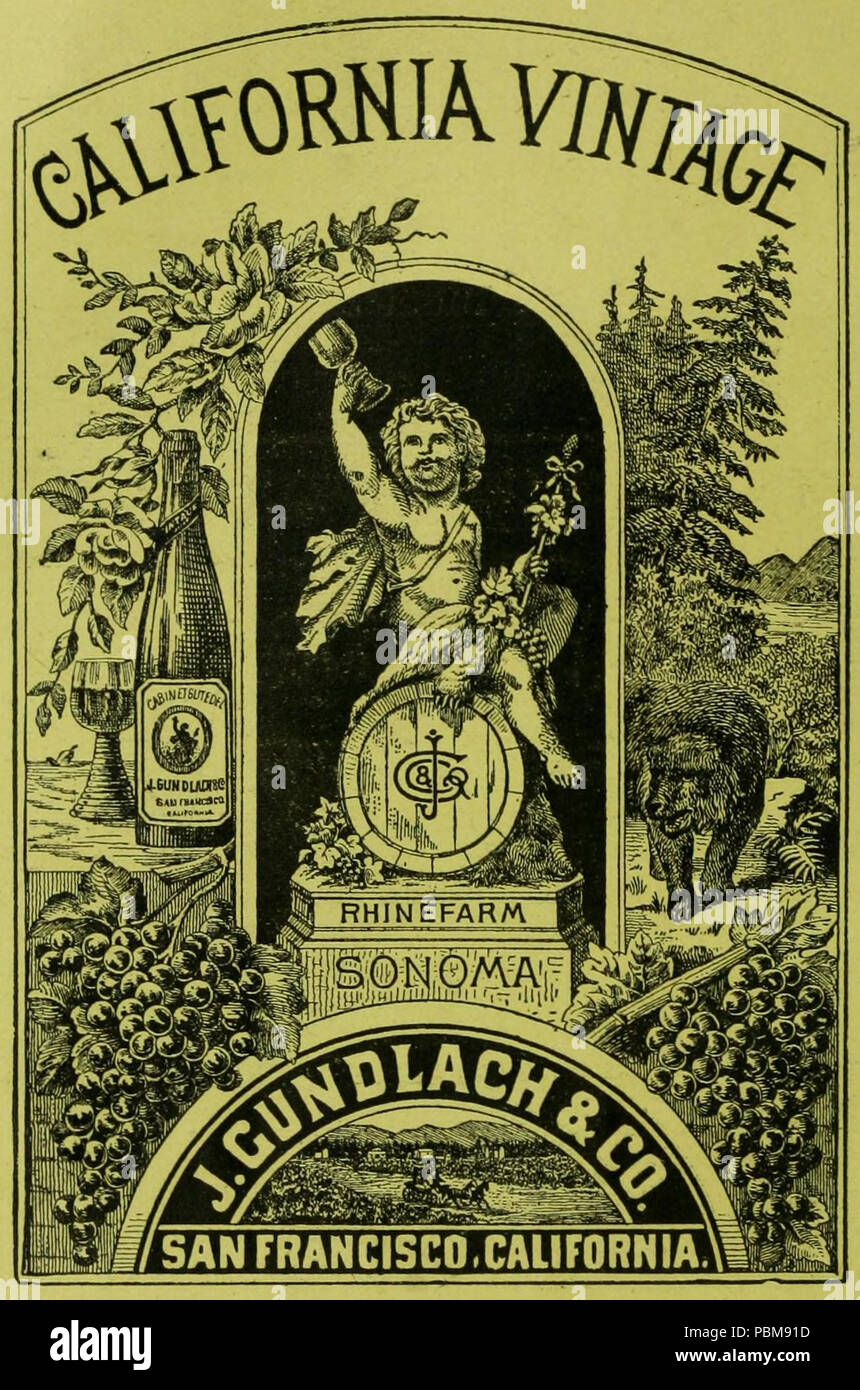 818 J Gundlach Kalifornien Jahrgang 1889 Stockfoto