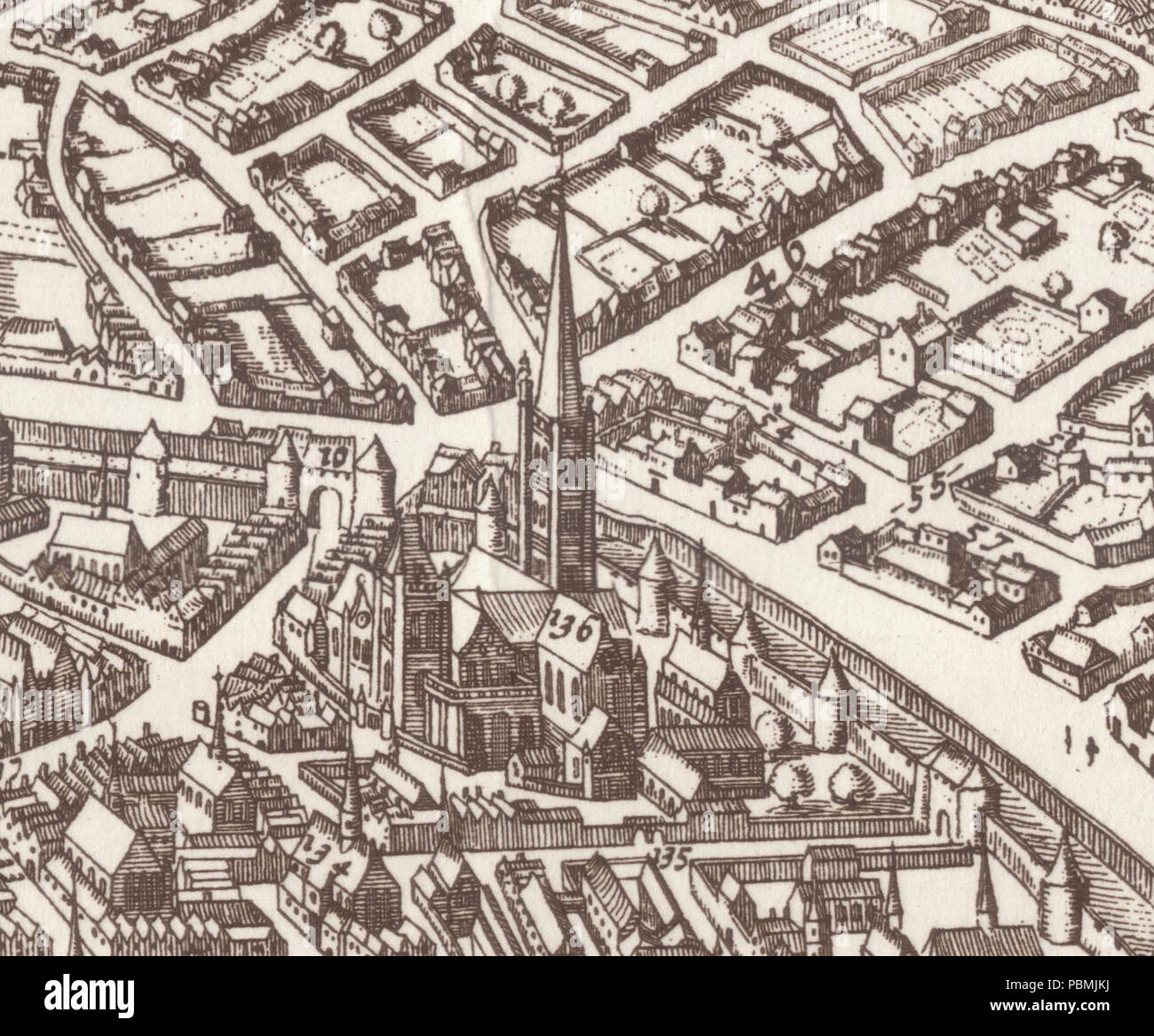 Abbaye de Sainte-Geneviève in Paris 1618. Stockfoto