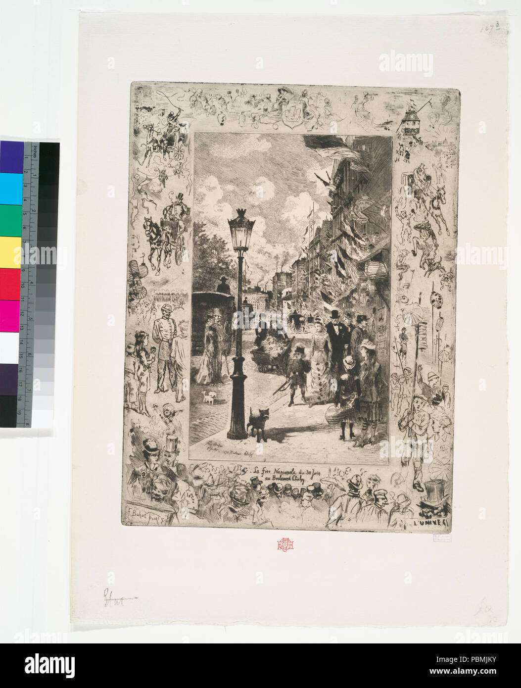 877 La Fête nationale au Boulevard de Clichy (Nypl b 12391416-498467) Stockfoto