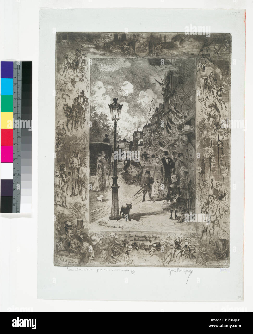 877 La Fête nationale au Boulevard de Clichy (Nypl b 12391416-498468) Stockfoto