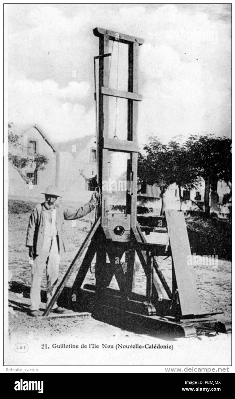 877 La Guillotine du pénitencier de l'Ile Nou Stockfoto