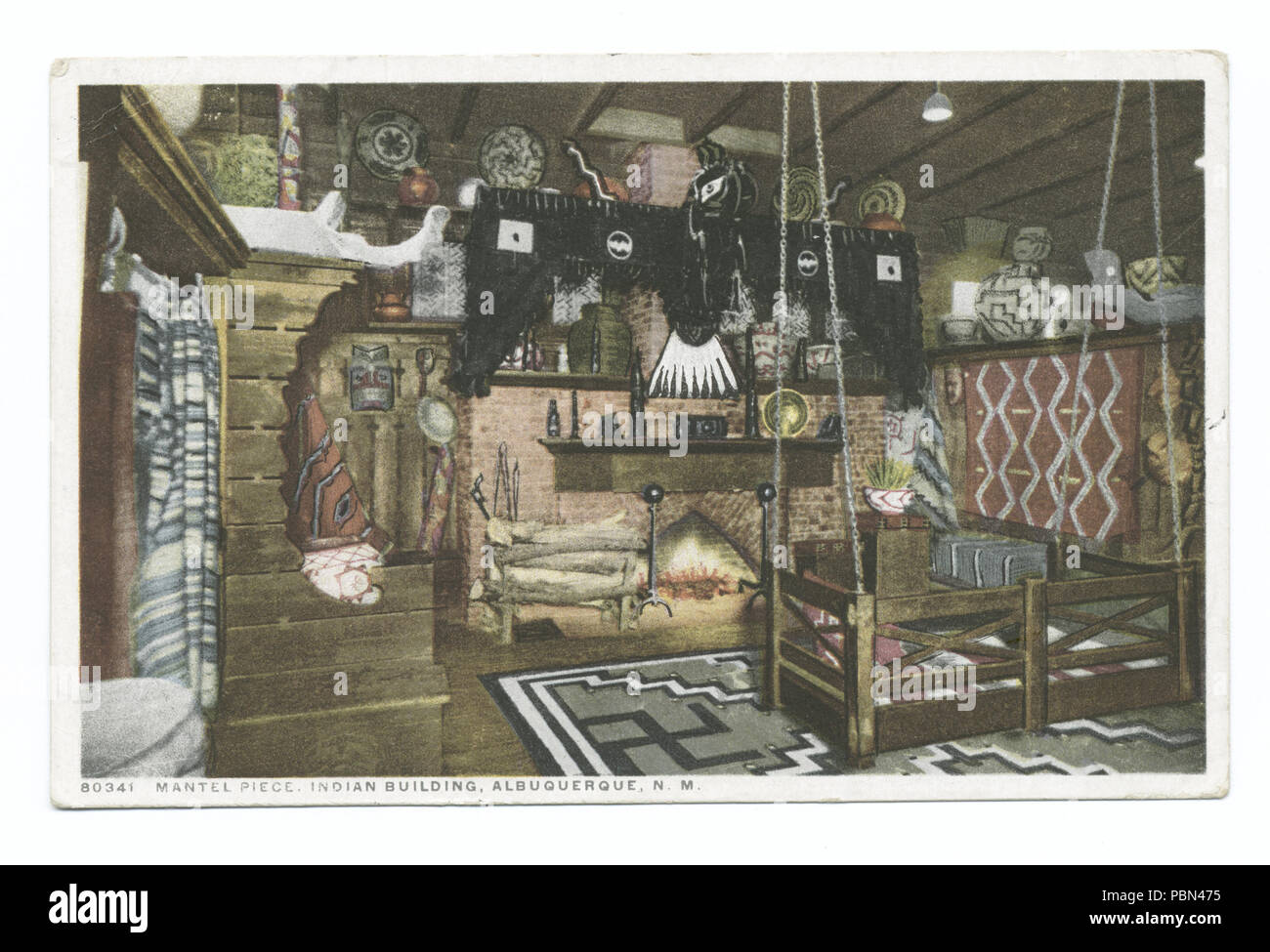992 Mantel Stück, indische Gebäude, Albuquerque, NM (Nypl b 12647398-402515) Stockfoto