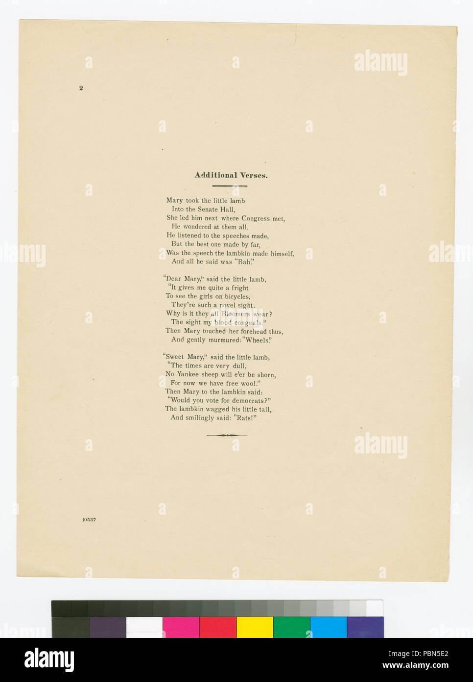 1003 Mary hat ein kleines Lamm (NYPL Hades -454277-1699573) Stockfoto