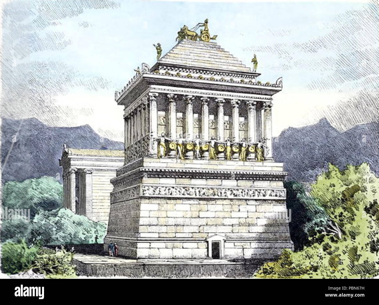 1008 Mausoleum zu Halikarnassos durch Ferdinand Knab (1886) 7/8 Stockfoto