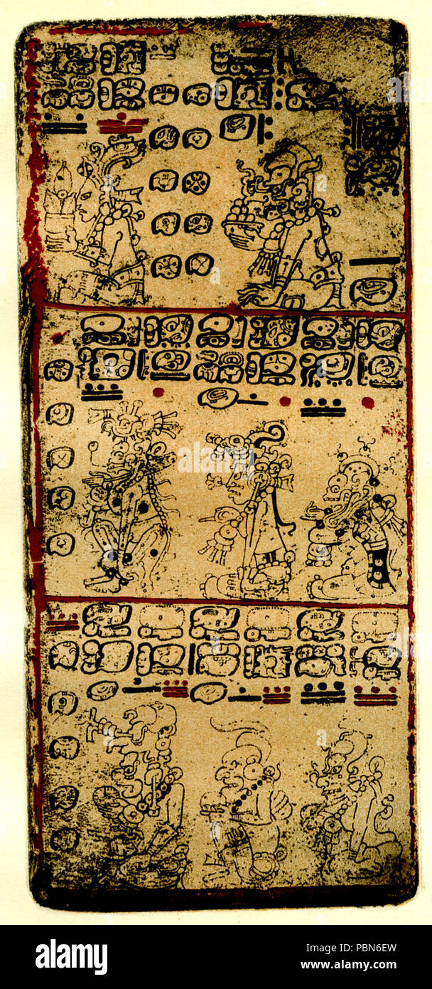 1009 Maya Hieroglyphen Platte 27. Stockfoto