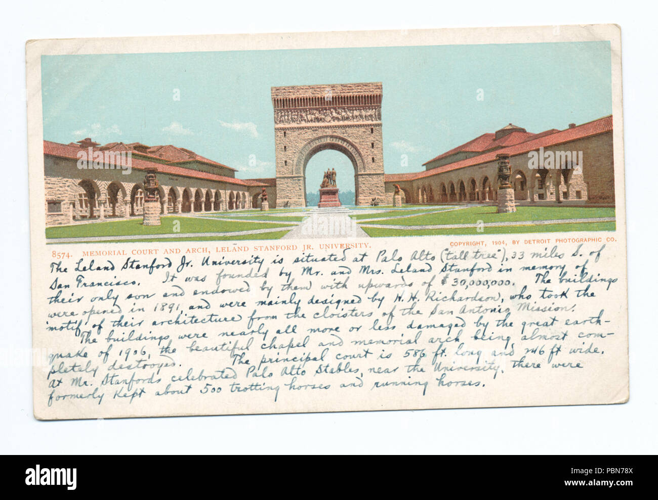 1014 Memorial Gericht und Arch, Leland Stanford University, Palo Alto, Calif (Nypl b 12647398-67856) Stockfoto