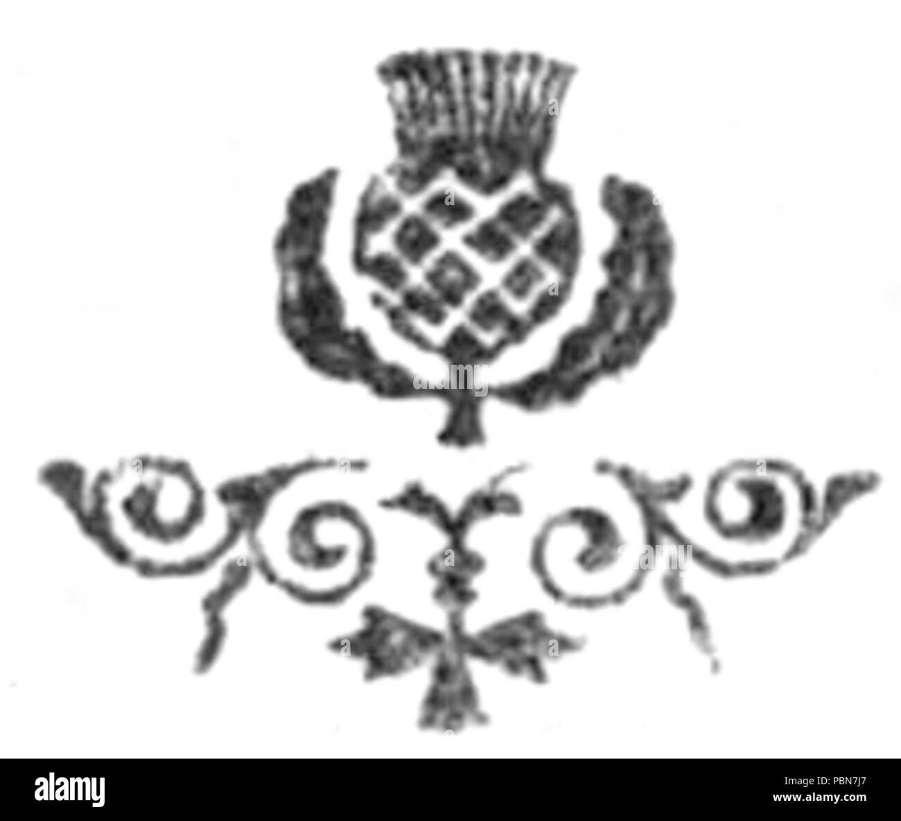 1019 Fröhliche Musen von Caledonia - Fleuron p34 Stockfoto