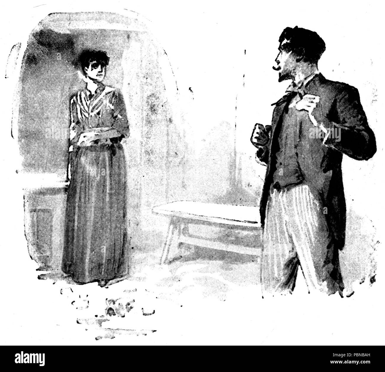 983 Mädchen der treppi, pg 66 -- The Strand Magazine, Vol. 1, Nr. 1. Stockfoto