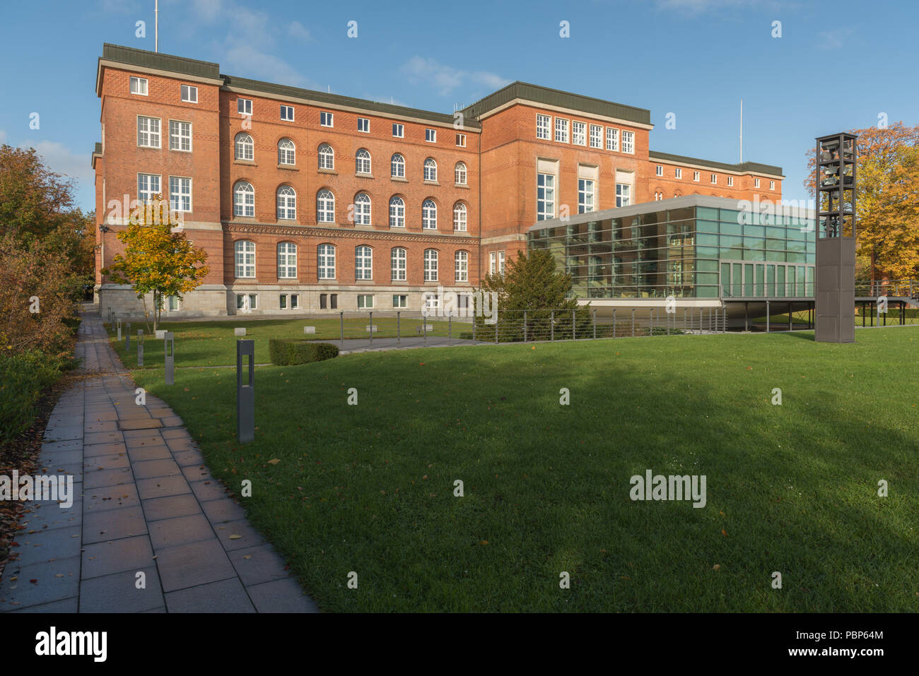 Regierung Gebäude, das Parlamentsgebäude, Glaskonstruktion, Kieler Förde, Kiel, die Hauptstadt von Schleswig-Holstein, Deutschland, Europa Stockfoto