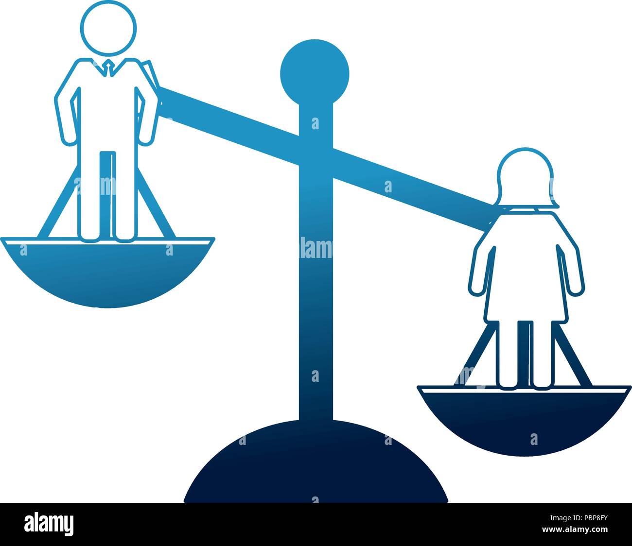 Balance mit Mann und Frau Piktogramm Vector Illustration Alamy