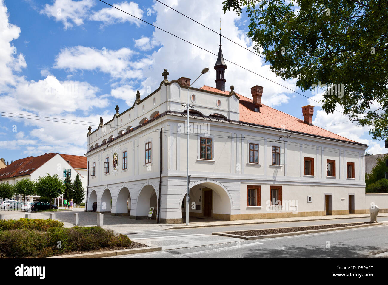 Masarykovo Namesti-Radnice, lázne Bohdanec, Pardubicky kraj, Česká republika/Rathaus, lázne Bohdanec, Spa Resort, Region Pardubice, Tschechische republ Stockfoto