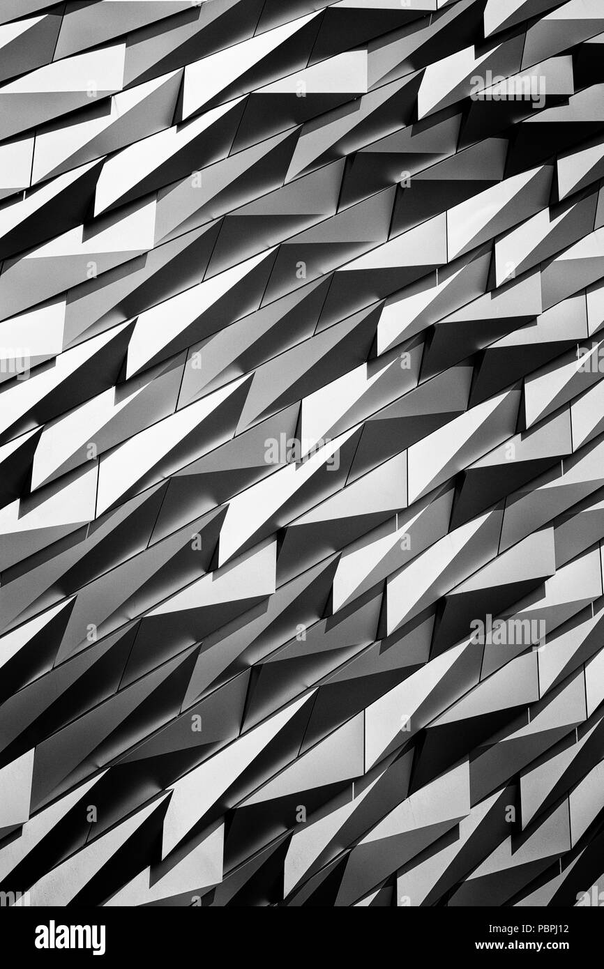 Detaillierte Ansichten der Titanic Belfast Gebäude Stockfoto