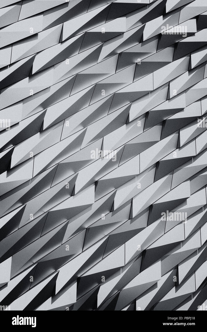 Detaillierte Ansichten der Titanic Belfast Gebäude Stockfoto