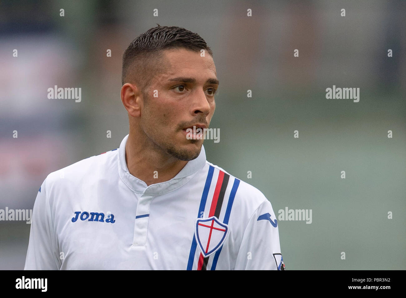 Gianluca Caprari (sampdoria) während der italienischen Vorsaison Freundschaftsspiel zwischen Parma 1-3 Sampdoria an Briamasco Stadion am 28. Juli 2018 in Trient, Italien. Credit: Maurizio Borsari/LBA/Alamy leben Nachrichten Stockfoto