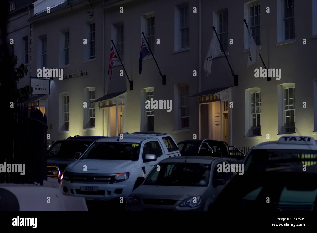 Mantis Hotel, Main Street in Jamestown, St Helena Island Stockfoto