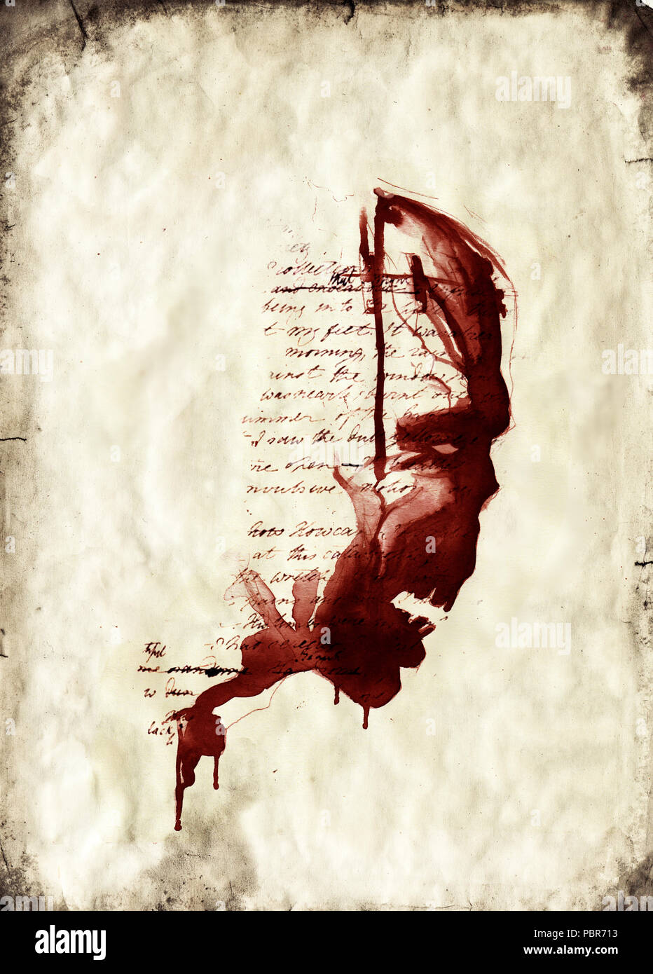 Mary Shelley's Frankenstein Monster Gothic horror Plakatkunst Stockfoto
